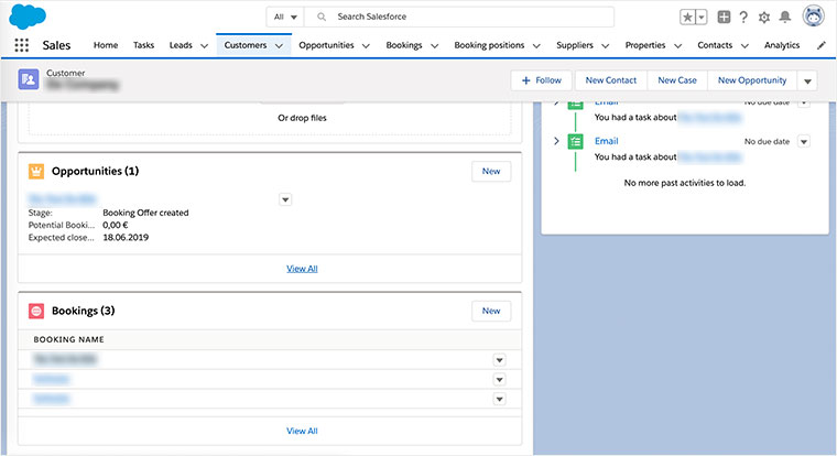 LUEX Buchungen in Salesforce